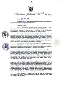 Resolución Jefatural N° 410-2014-AGN/J