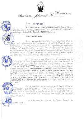 Resolución Jefatural N° 094-2004-AGN/J