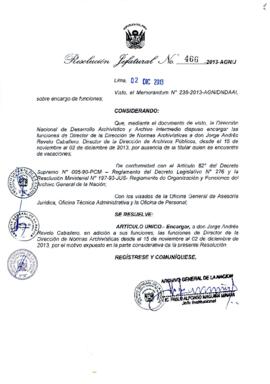 Resolución Jefatural N° 466-2013-AGN/J