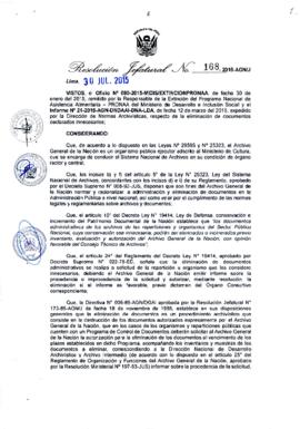 Resolución Jefatural N° 168-2015-AGN/J