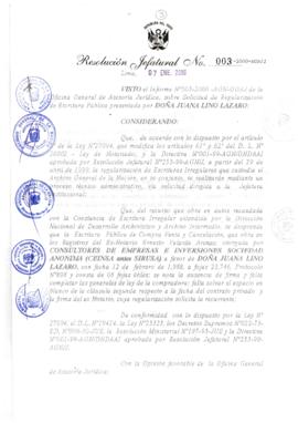 Resolución Jefatural N° 003-2000/AGN/J