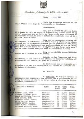 Resolución Jefatural N° 059-1985/AGN/J