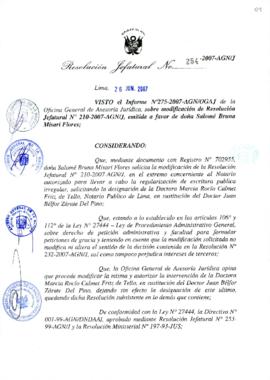 Resolución Jefatural N° 254-2007-AGN/J