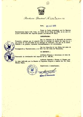 Resolución Directoral N° 76-A-86-AGN/OA