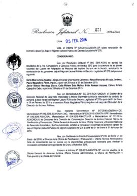 Resolución Jefatural N° 031-2016-AGN/J