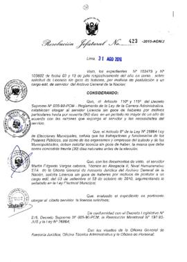 Resolución Jefatural N° 423-2010-AGN/J