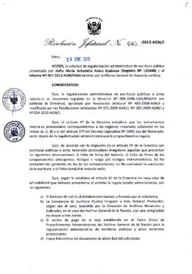 Resolución Jefatural N° 045-2013-AGN/J