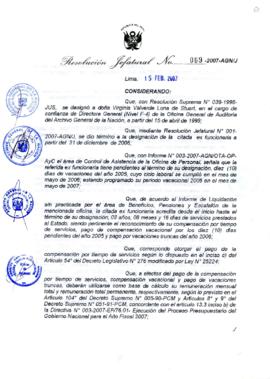 Resolución Jefatural N° 069-2007-AGN/J