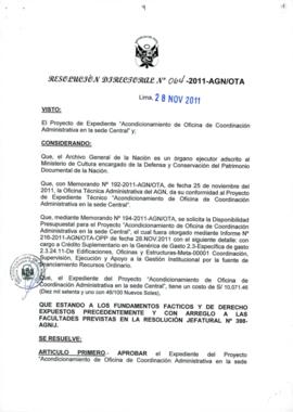 Resolución Directoral N° 064-2011-AGN/OTA