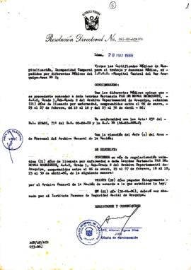 Resolución Directoral N° 45-86-AGN/OA