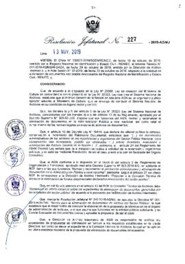 Resolución Jefatural N° 227-2019-AGN/J