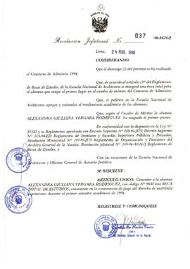 Resolución Jefatural N° 037-1998/AGN/J