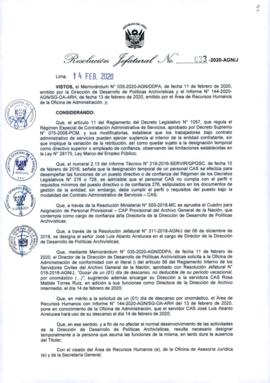 Resolución Jefatural N° 033-2020-AGN/J