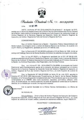 Resolución Directoral N° 031-2015-AGN/OTA