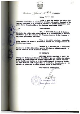 Resolución Jefatural N° 076-1985/AGN/J