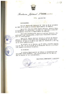 Resolución Jefatural N° 200-1983/AGN/J