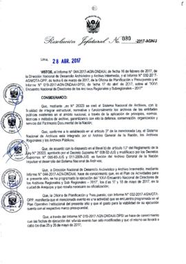Resolución Jefatural N° 080-2017-AGN/J