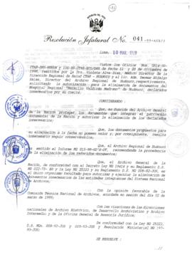 Resolución Jefatural N° 041-1999/AGN/J
