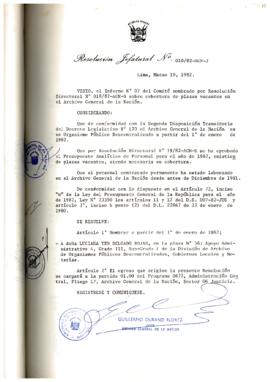 Resolución Jefatural N° 010-1982/AGN/J