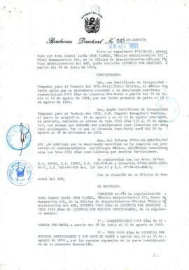 Resolución Directoral N° 021-93-AGN/OTA
