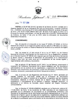 Resolución Jefatural N° 356-2014-AGN/J
