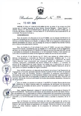 Resolución Jefatural N° 224-2019-AGN/J