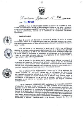 Resolución Jefatural N° 057-2016-AGN/J