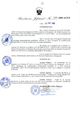 Resolución Jefatural N° 288-2006-AGN/J