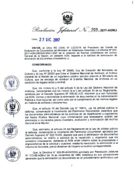 Resolución Jefatural N° 209-2017-AGN/J