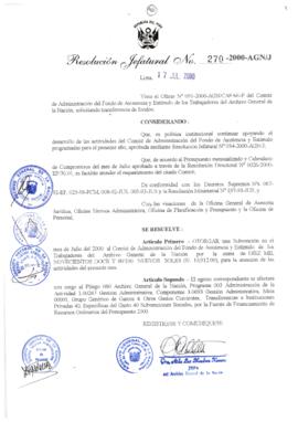 Resolución Jefatural N° 270-2000/AGN/J