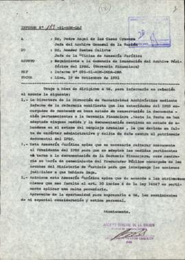 INFORME 189-91-AGN/OAJ