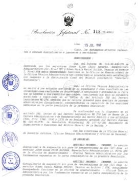 Resolución Jefatural N° 118-1998/AGN/J