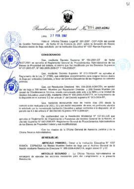 Resolución Jefatural N° 084-2007-AGN/J