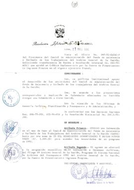 Resolución Jefatural N° 082-1992/AGN/J