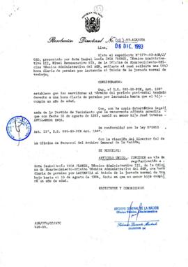 Resolución Directoral N° 023-93-AGN/OTA