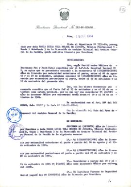 Resolución Directoral N° 83-84-AGN/OA
