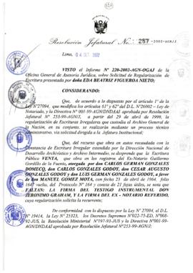 Resolución Jefatural N° 287-2002/AGN/J
