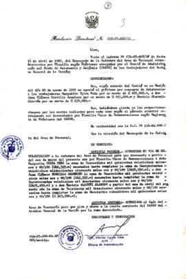Resolución Directoral N° 38-85-AGN/OA
