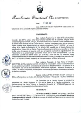 Resolución Directoral N° 065-2017-AGN/OTA