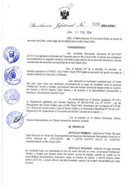 Resolución Jefatural N° 028-2004-AGN/J