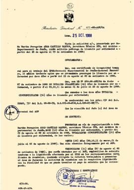 Resolución Directoral N° 072-88-AGN/OA