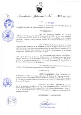 Resolución Jefatural N° 392-2004-AGN/J