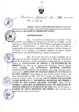Resolución Jefatural N° 080-2002/AGN/J