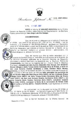 Resolución Jefatural N° 388-2007-AGN/J