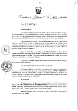 Resolución Jefatural N° 440-2011-AGN/J