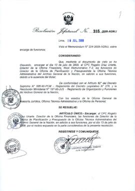 Resolución Jefatural N° 305-2009-AGN/J