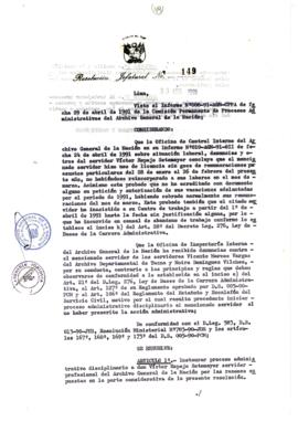 Resolución Jefatural N° 149-1991/AGN/J
