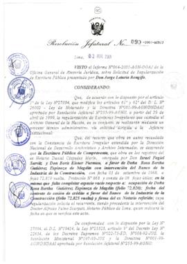 Resolución Jefatural N°090-2001/AGN/J