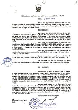 Resolución Directoral N° 03-85-AGN/OA