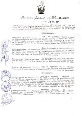 Resolución Jefatural N° 105-1997/AGN/J